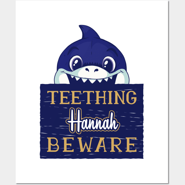 Hannah - Funny Kids Shark - Personalized Gift Idea - Bambini Wall Art by Bambini